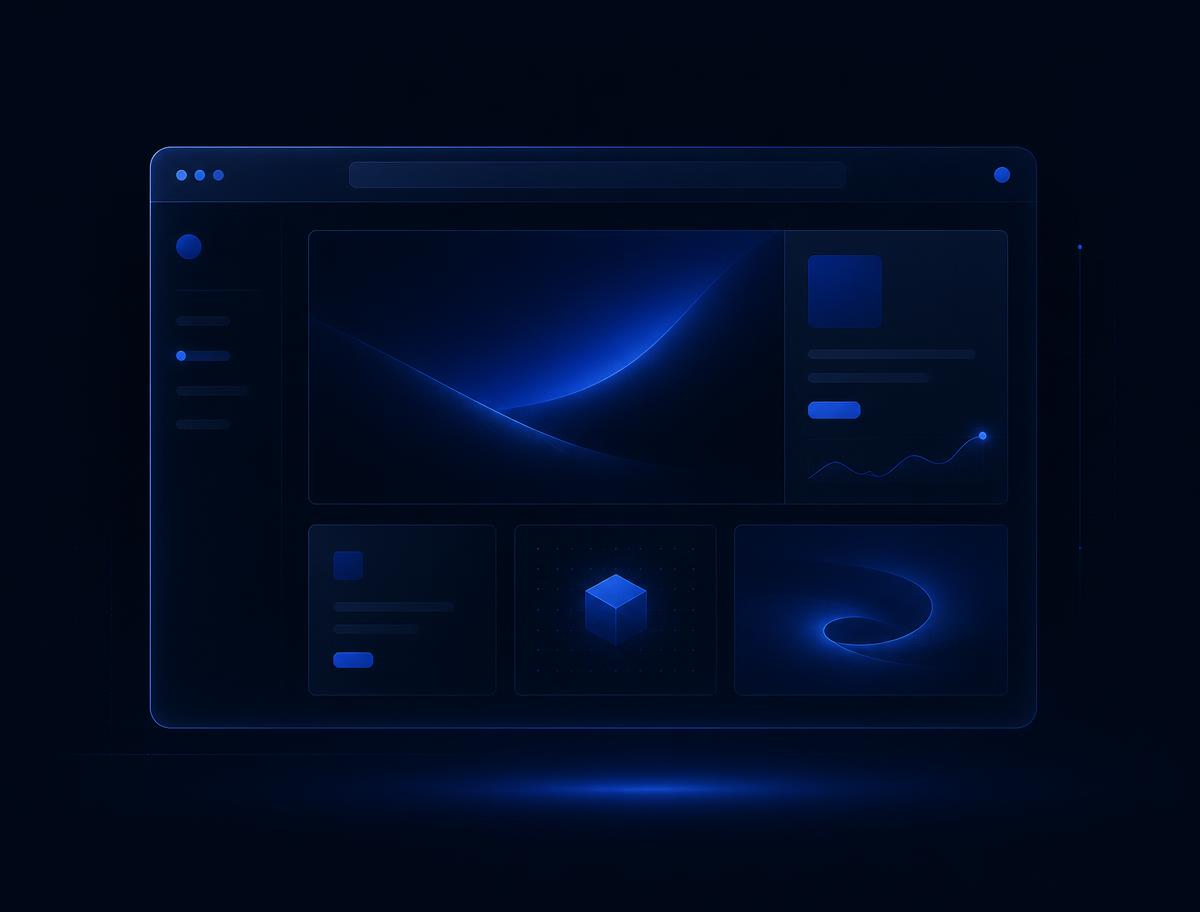 Abstract mockup of a modern business website interface designed by Sunline Web